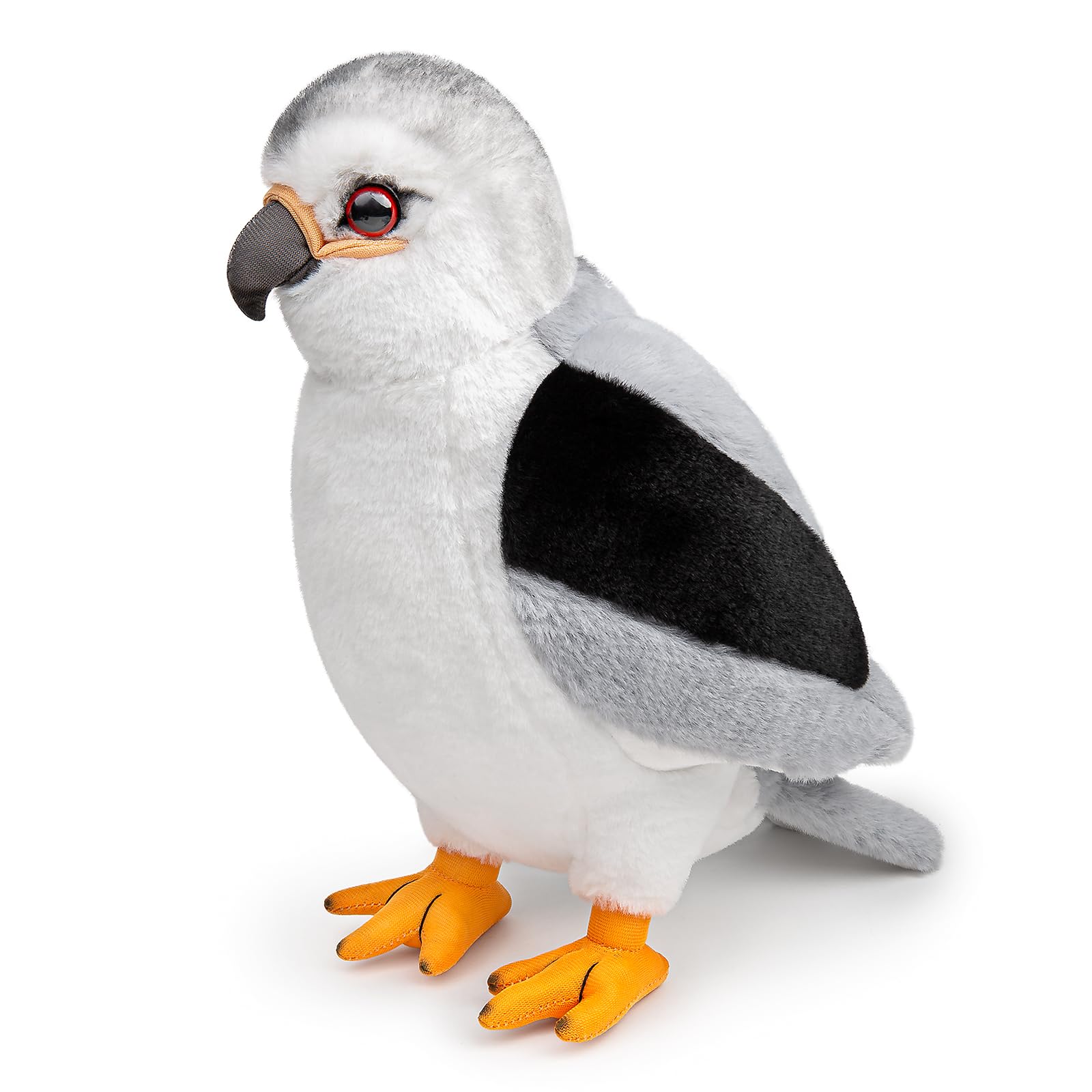 lilizzhoumax Falcon Eagle Owl Plush Toy 27cm, Black-Winged Kite Stuffed Animal, Cute Red Eyes Bird Soft Cuddly Toy, Whimsical Room Decor Novelty Birthday for Kids Boys Girls Bird Lovers — image 1