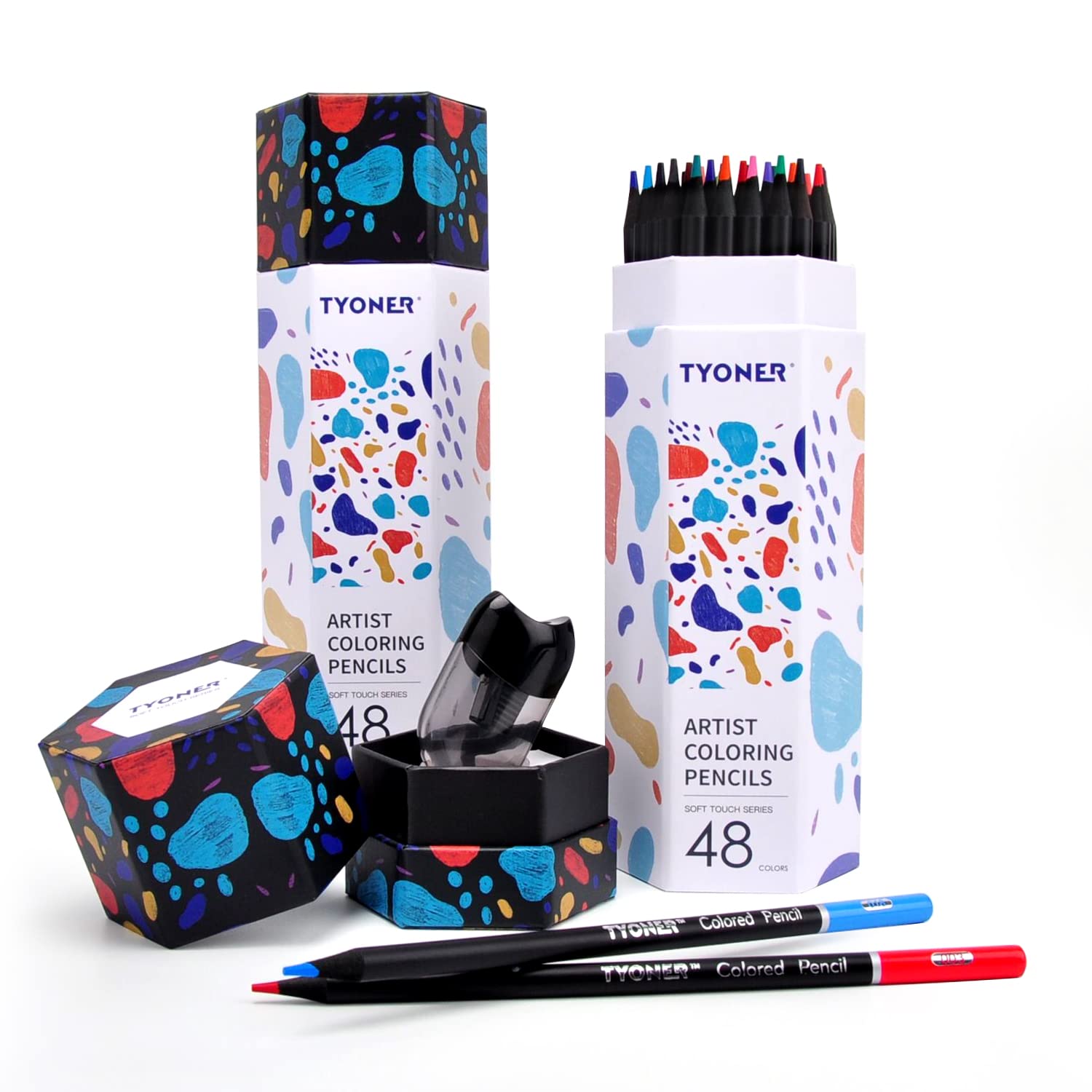 Polychrome Colouring Pencils for Adults&Teens,Pre-Sharpened,48 Artist Soft Cores Coloured Pencil Set with Sharpener,Pencils Numbered,Art Drawing Pencil For Kids Painting Sketching Colouring Book