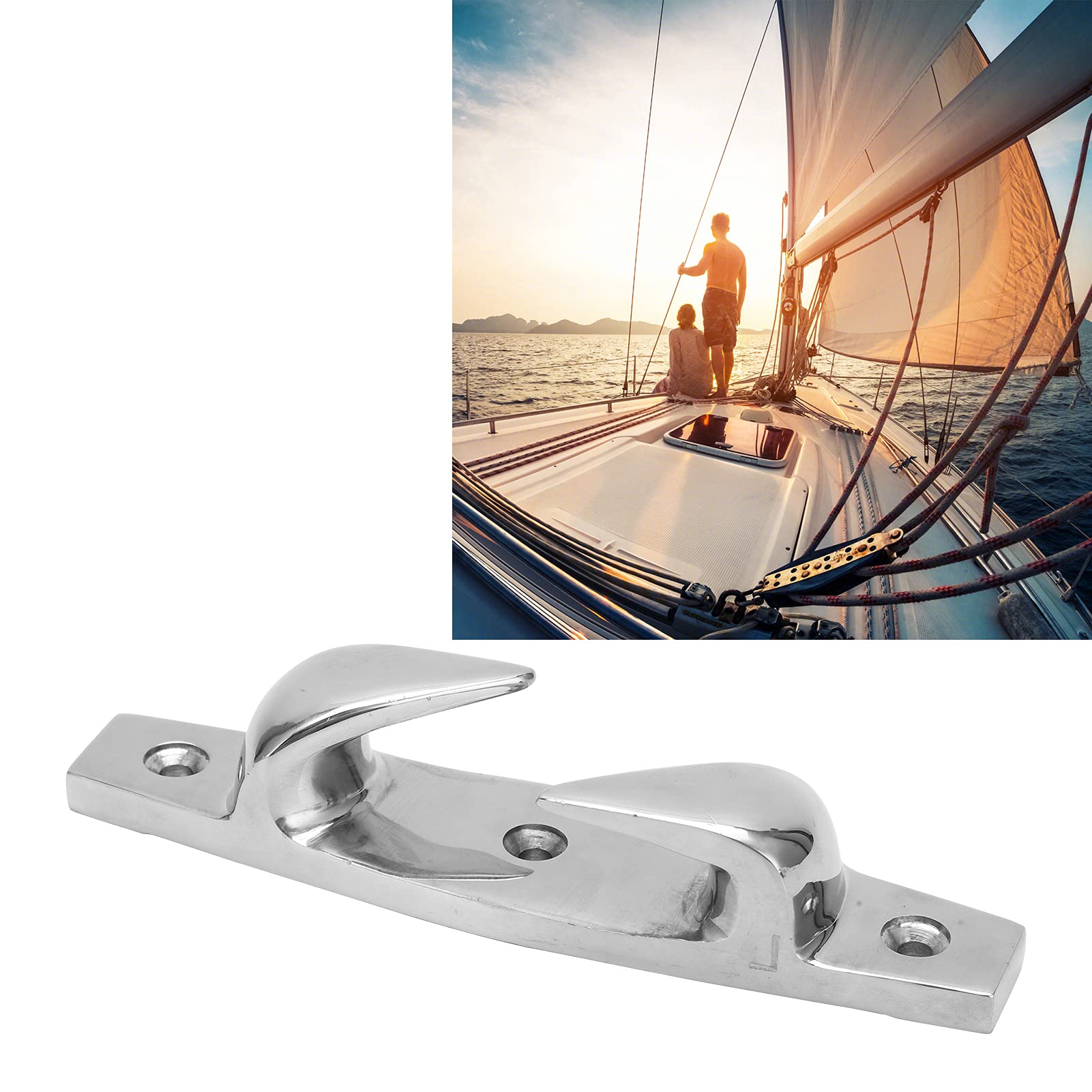 Yuecoom Bow Chock Cleat, Heavy Duty Bow Chocks, Left Straight Bow Chock, Stainless Steel Bow Chocks for Mooring and Anchoring Ships, Fine Workmanship,155mm(6.1in)