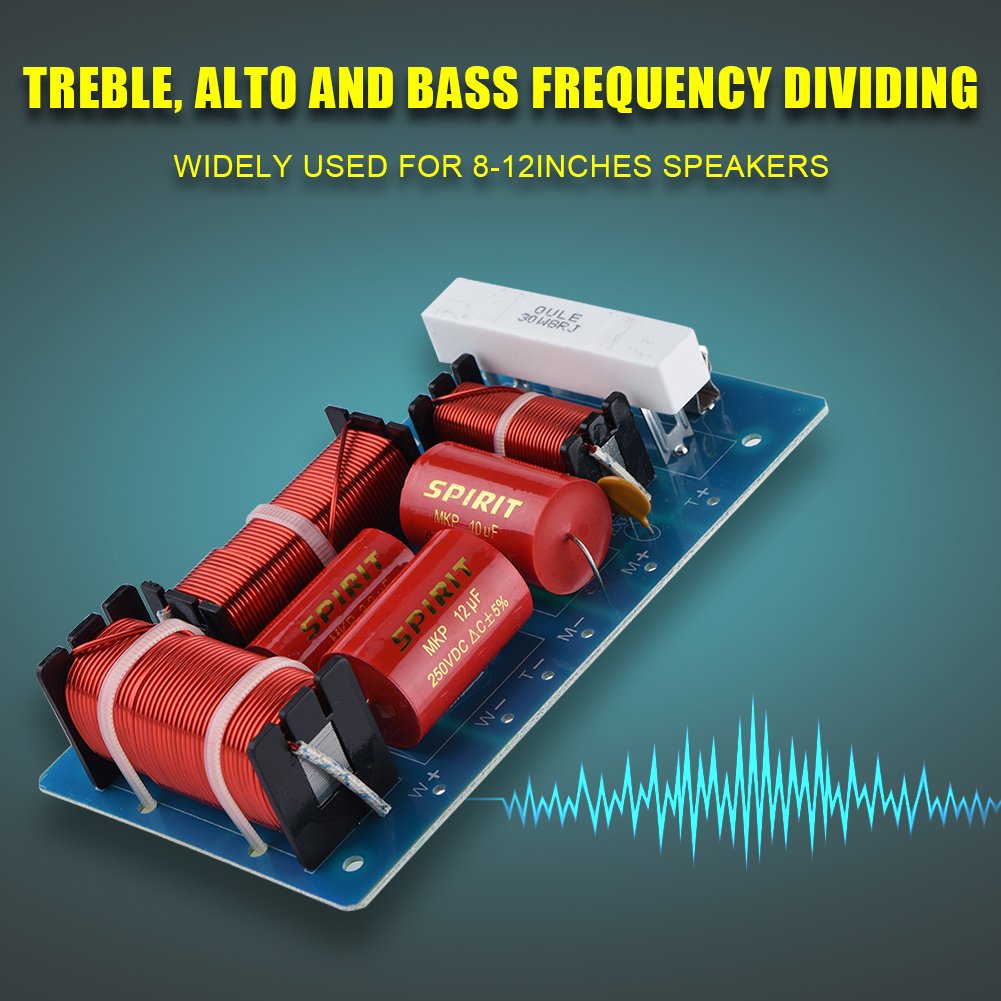 Zerone 3 Voies Crossover Haut-Parleur répartiteur de fréquence Treble Alto Bass Haute Puissance Hi-FI Audio Crossover Filtre répartiteur de fréquence Module DIY
