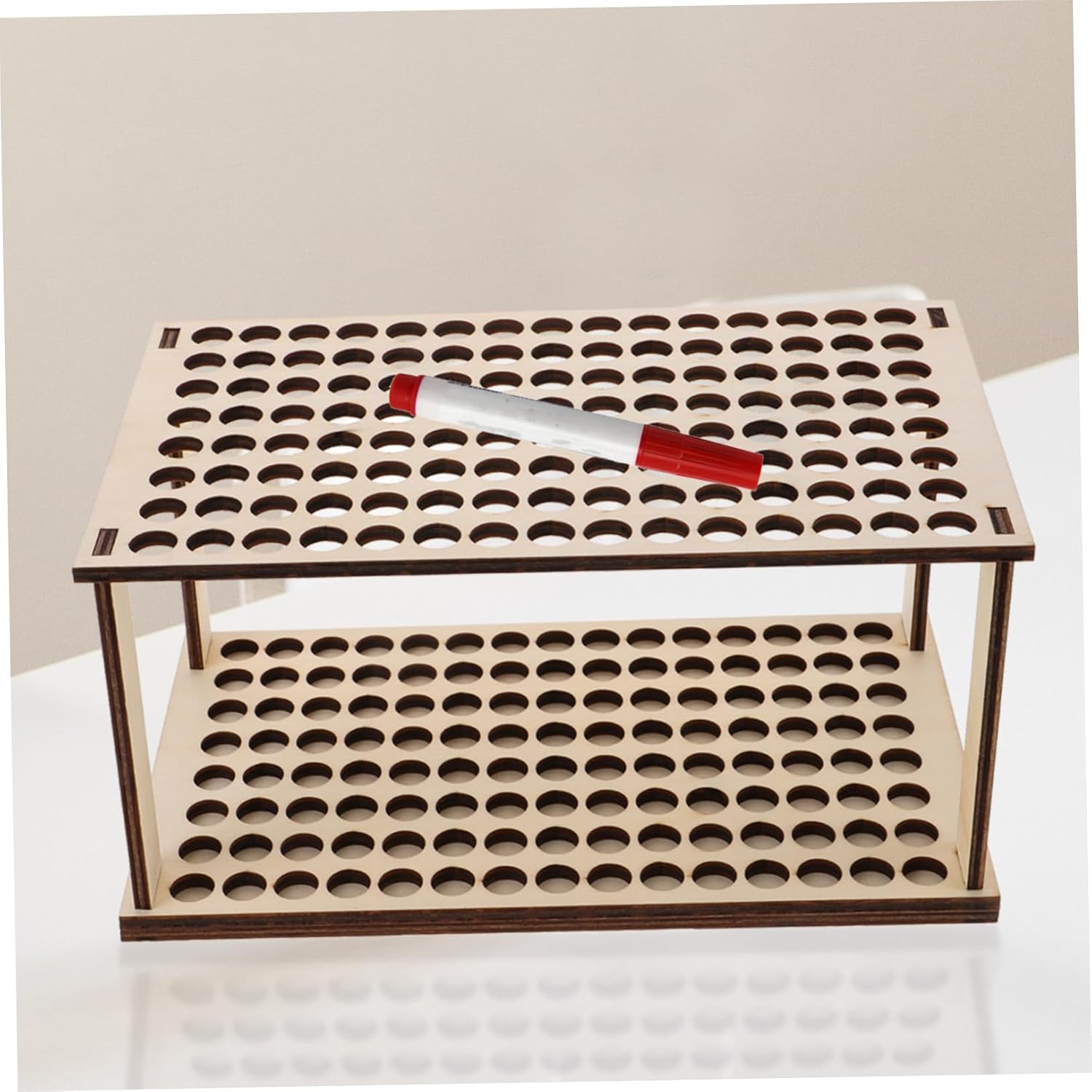 DOITOOL Wooden Brush Holder Tabletop Pencil Rack for Markers and Brushes image 3
