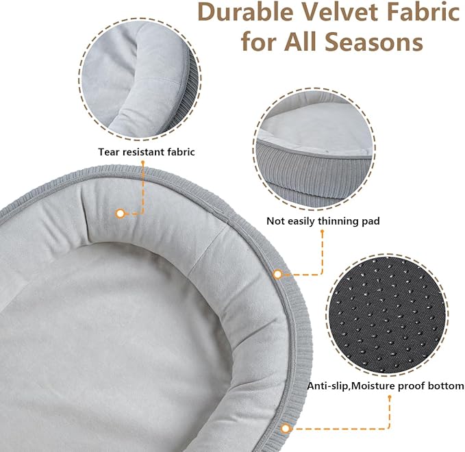 Cama Redonda para Perro y Gato Grande Lavable con Espuma Viscoelástica miniatura 3