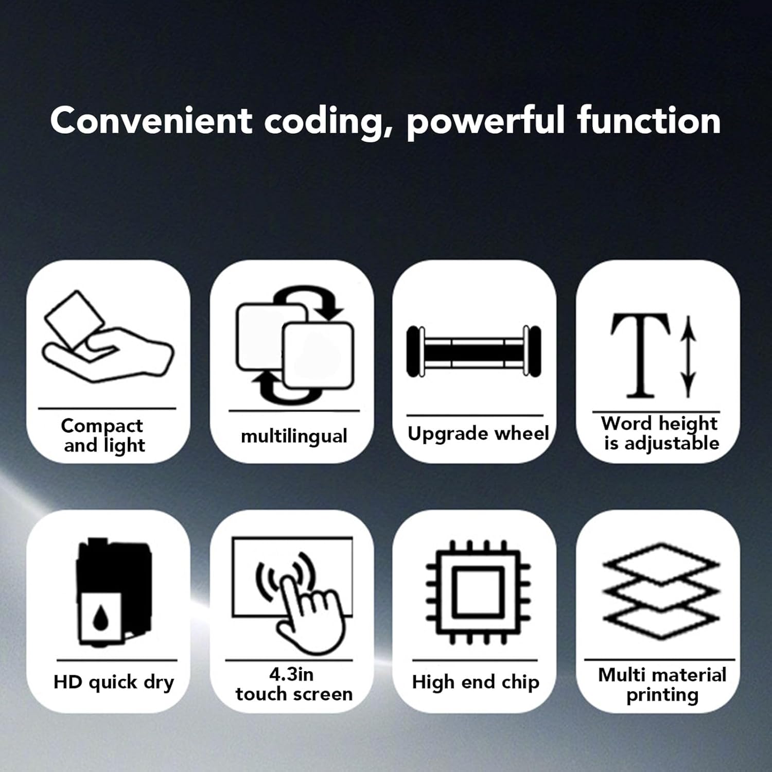 Icons representing key features of the GOWENIC N6 printer