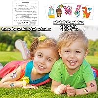Vista 2 de Partywind Tatuajes temporales para niños, 204 hojas envueltas individualmente, calcomanías de tatuajes, suministros de fiesta de cumpleaños