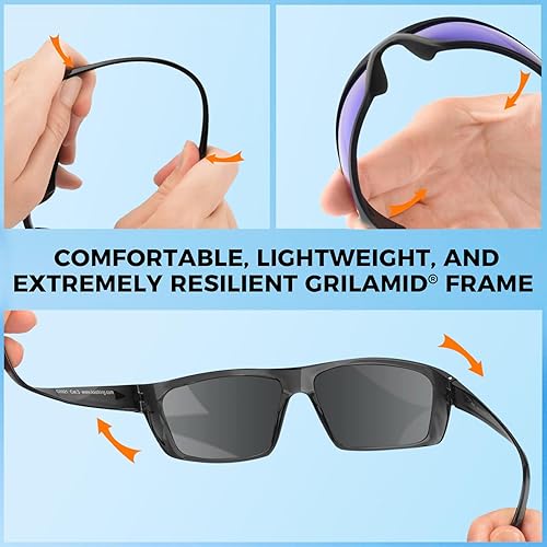 Miniatura 5 de KastKing Huzzah - Lentes de sol deportivos, polarizados y con protección ultravioleta, para hombres y mujeres, ideales para conducir, pescar, hacer