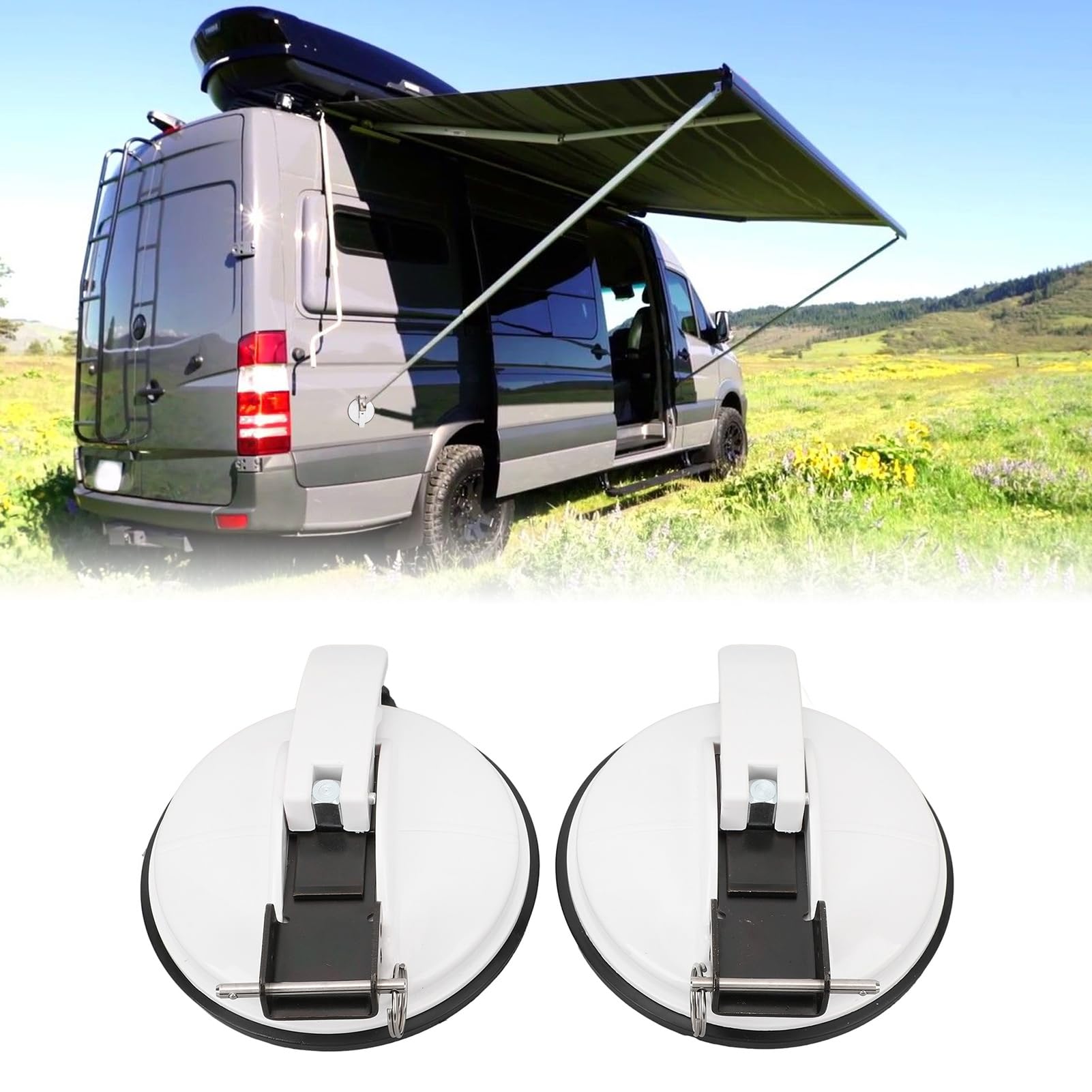 Fabater Markisenfußhalterung für T4 T5 T6 Strandtransporter, Stabile Unterstützung für Dethleffs Hymer Caravan, Einfache Installation (White)
