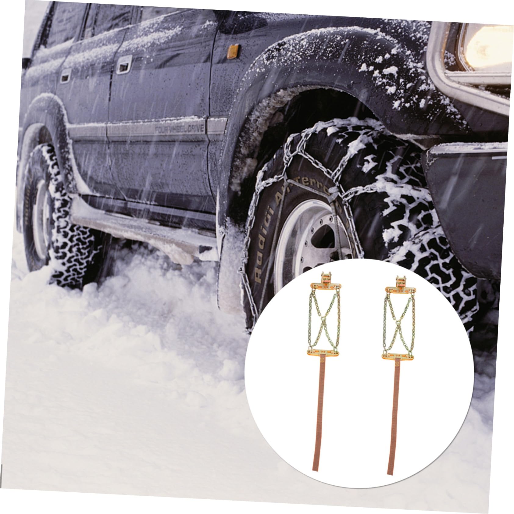 GRIRIW Car Anti-skid Chains 2 Pieces Suv Chain Auto Sturdy for All Random Color