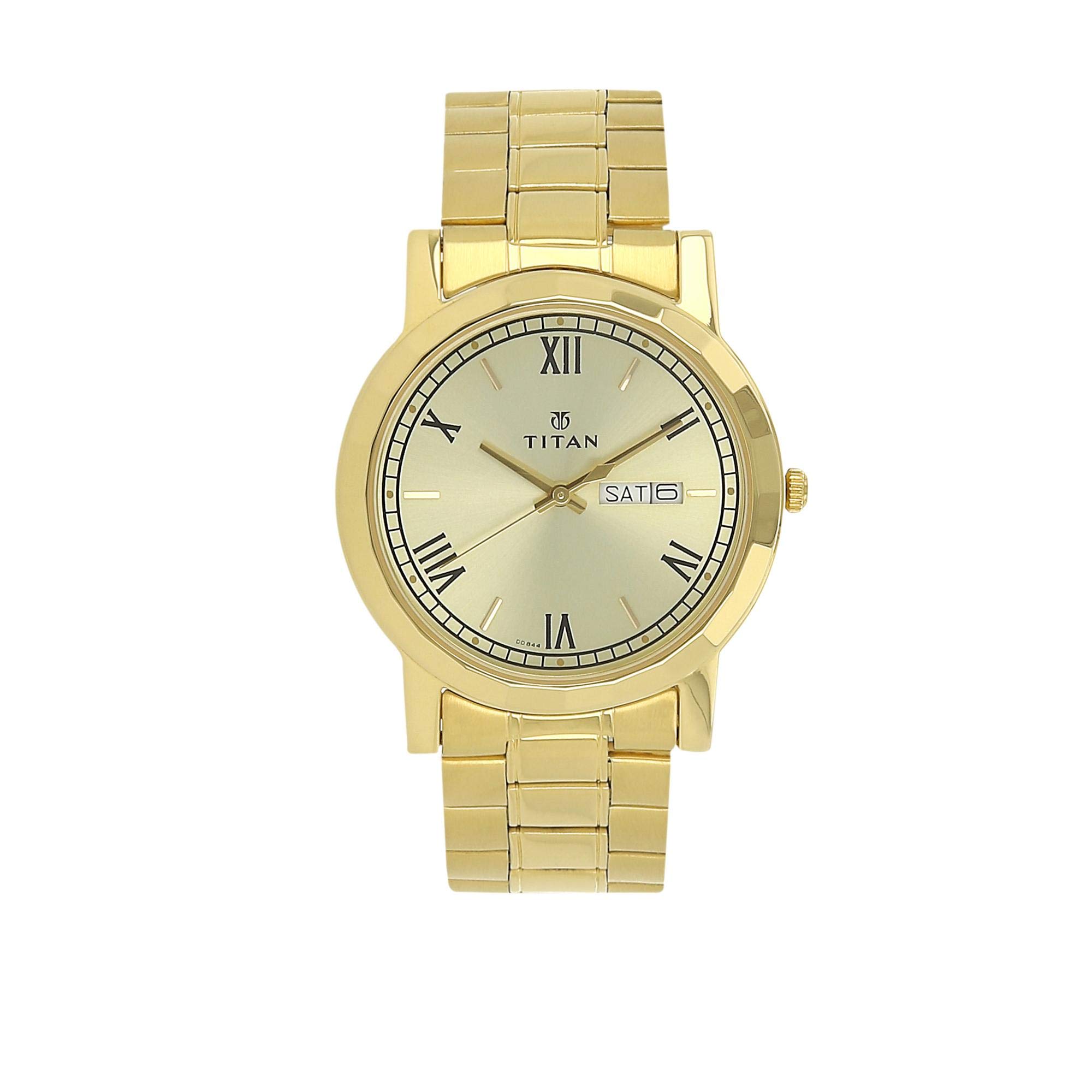 Titan Men Stainless Steel Analog Gold Dial Watch Nm1644Ym03/Nn1644Ym03/Np1644Ym03, Band Color-Gold (B00K81TS0Y) Amazon Price History, Amazon Price Tracker