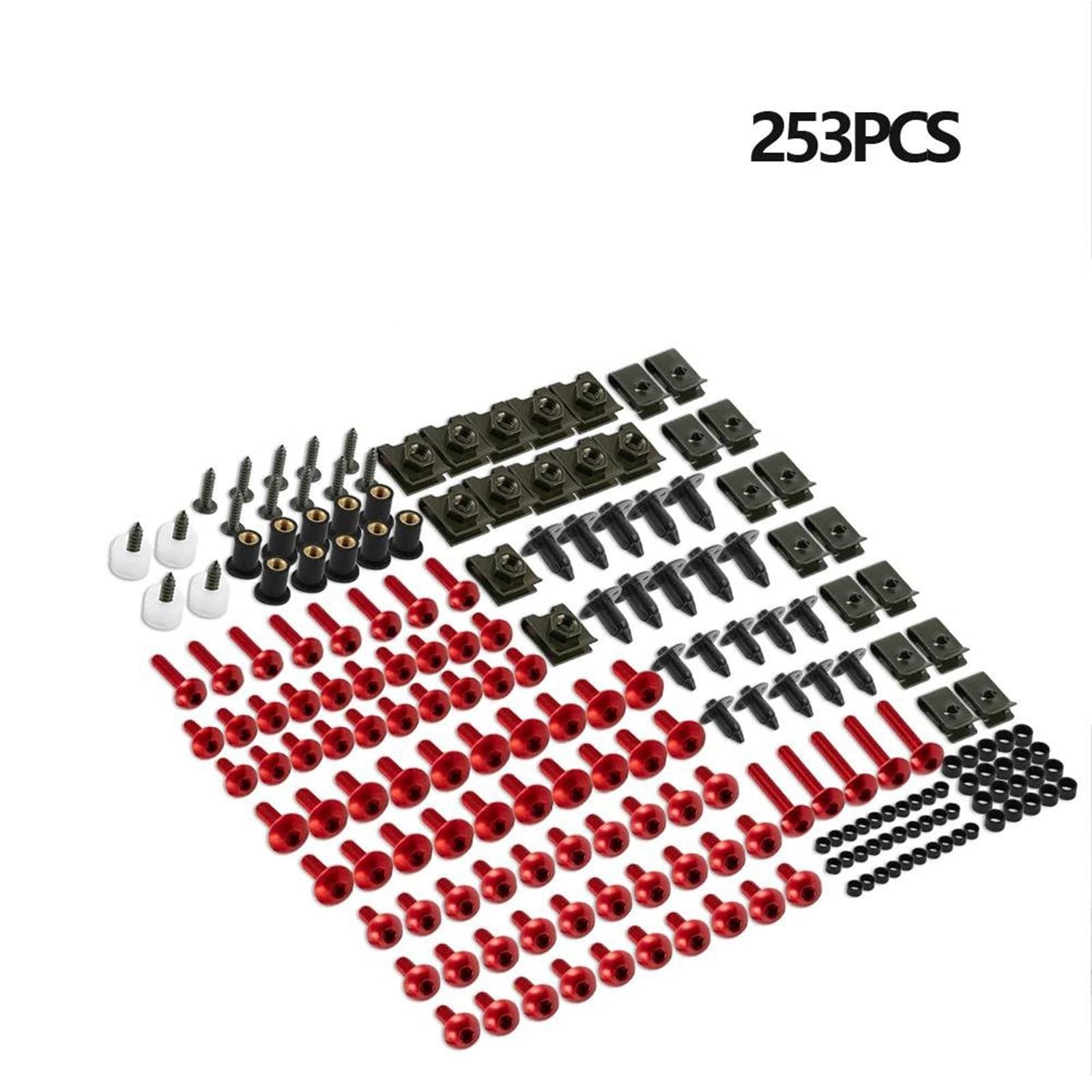 253PCS Verkleidung Bolzen Befestigungs Clips Schraube Für F2 F3 F4 CBR 600 RR 1000 900 929RR 650R(Silber)