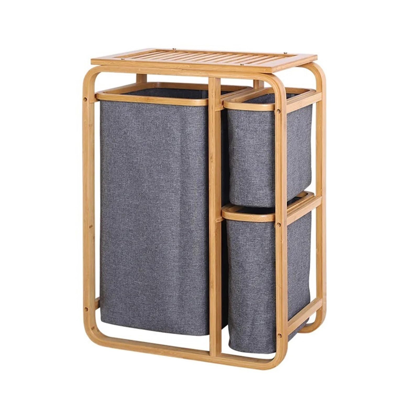 Laundry Hamper Foldable Bamboo Wooden Oxford Dirty Laundry Basket
