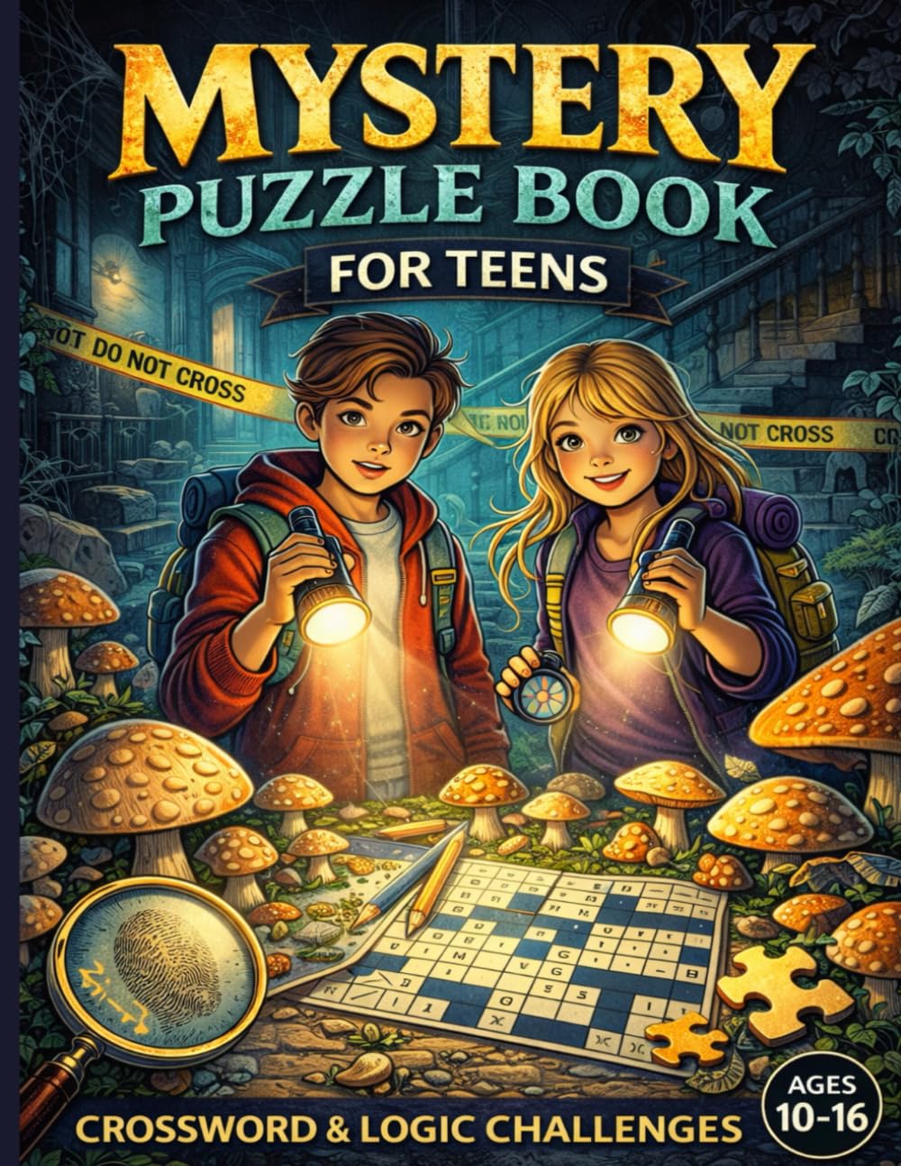 Mystery Puzzle Book For Teens: Crossword And Logic Challenges For 10-16 year olds
