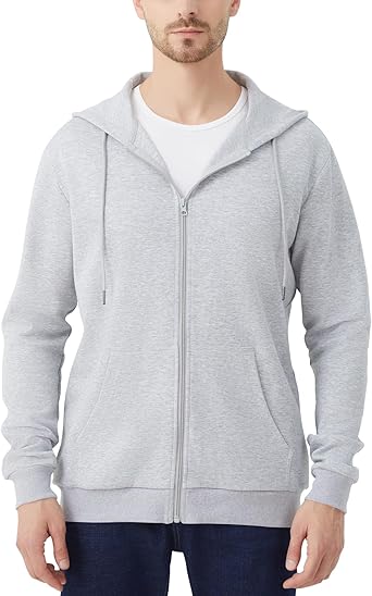 Idtswch Mens Tall Lightweight Hoodies Zip Up Sweatshirt Slim Fit Jacket