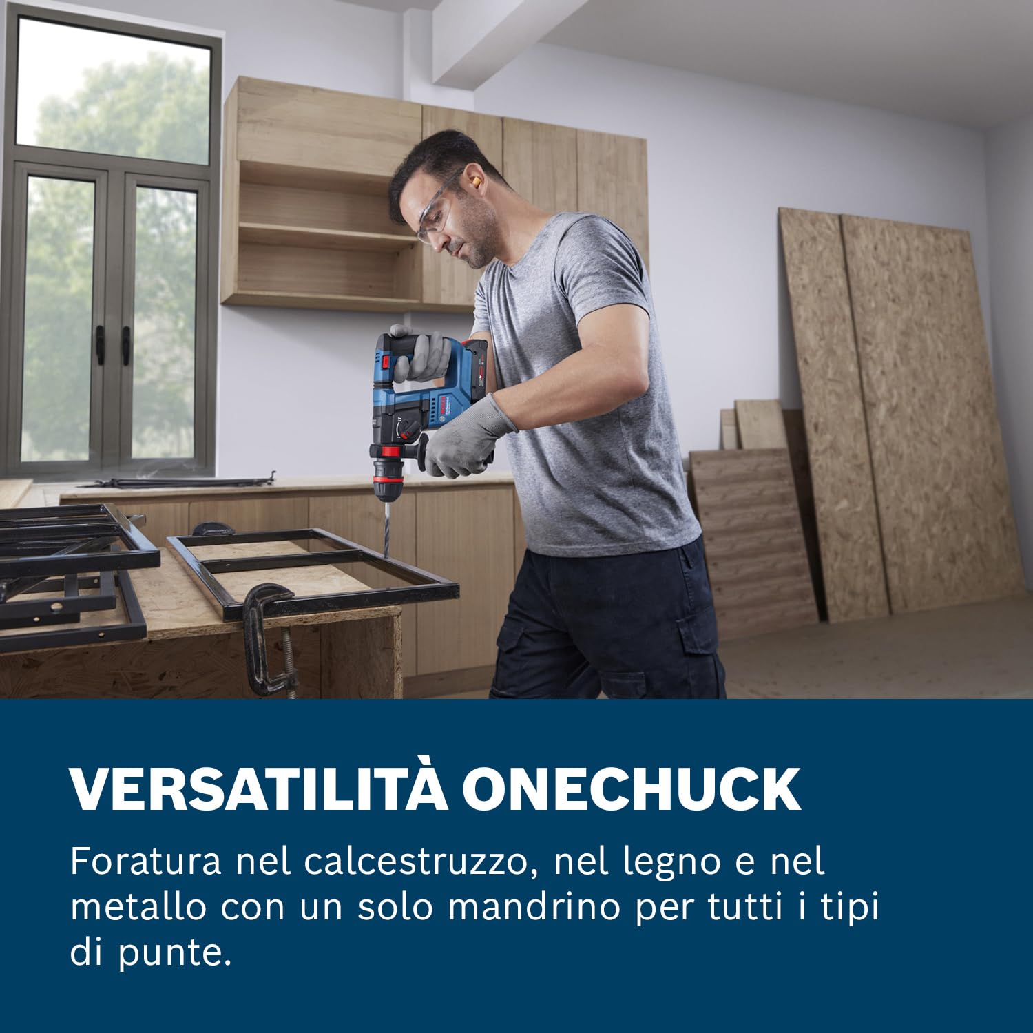 Bosch Professional 18V System Martello perforatore a batteria GBH 18V-18 X (ONECHUCK, incl. 2x 18V 2.0Ah, GAL 18V-40, GDE 24)