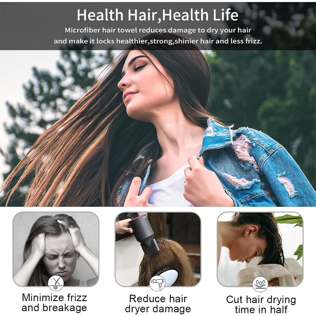 2 Pezzi Asciugamano per Capelli Turbante, Asciugamani per Capelli in Microfibra, Cappuccio per Capelli Secchi Super Assorbente, per Donne, Adulti o Bambini, Ragazze