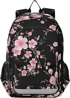 Cherry Blossom Sakura Laptop Backpack Purse for Women Men FloralTravel Bag Casual Daypack with Compartment & Multiple Pockets
