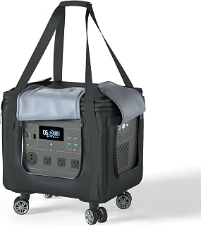 Power Station Carrying Bag,360°Universal Wheels,Easy to Carry, Waterproof&Dustproof, 15x13x12in Fit1200w-2000w, Dabsson/BLUETTI/FOSSIBOT/VTOMAN,Travel, Camping, Parties,RV