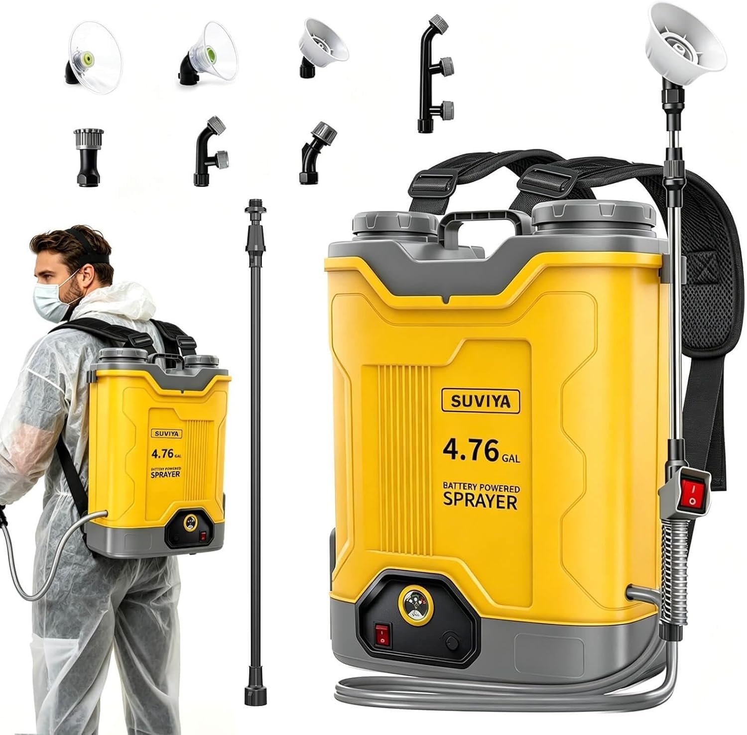 4.76-Gal Battery Powered Backpack Sprayer Compatible with DeWalt 20V MAX