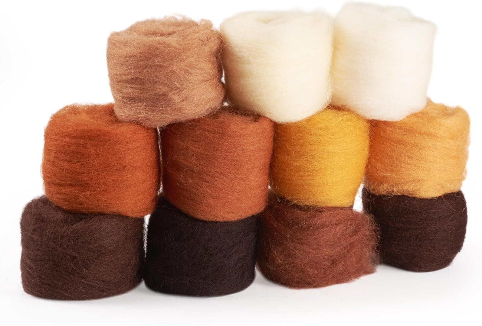 Craftdady 55G Needle Felting Wool Roving Natural Fibre Wool Yarn Rotary Felt Spinning Brownish Tinge for Hand Spinning Wool Felting DIY Craft Materials