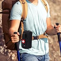 Vista 5 de Rip-Away EMT Medical Aid IFAK bolsa de salvamento de vida, bolsa de kit de ayuda médica bolsa de viaje farmacia bolsa de camping al aire libre Negro