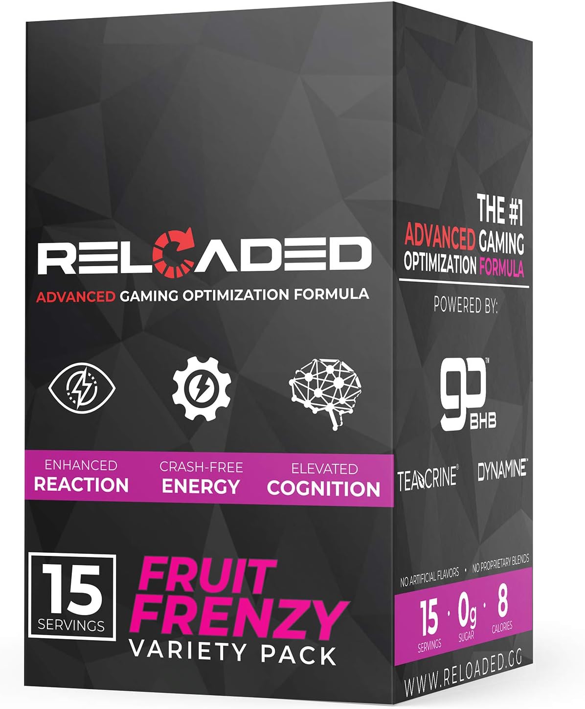 Reloaded Advanced Gaming Supplement - Elite Gamer Fuel that Generates Crash Free Energy, Enhances Reaction Time & Elevates Cognition (Variety Pack)