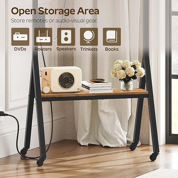 Soporte Móvil para TV YATINEY 50" con Repisa y Enchufe miniatura 7