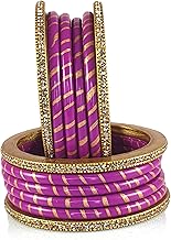 Lac Bangles for Women and Girls | Jaipuri Lehariya Kada Set | Red Maroon Green Sky Grey Pink | Set of 2