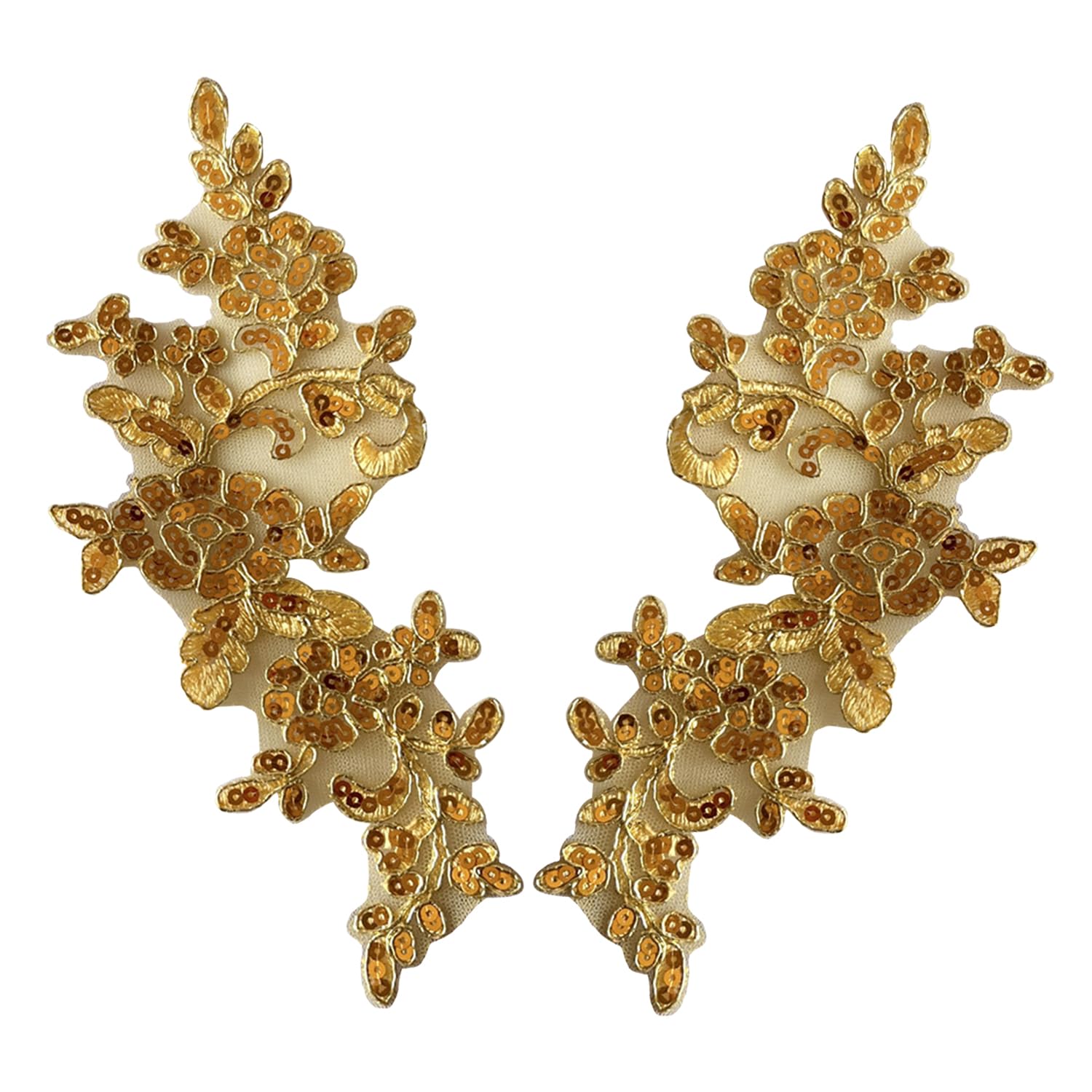 GORGECRAFT 1 paio di Toppe In Pizzo Ricamate Floreali 3D con Perline di Fiori con Scollo A Perla Imitazione Pizzo per Artigianato di Cucito Fai-Da-Te