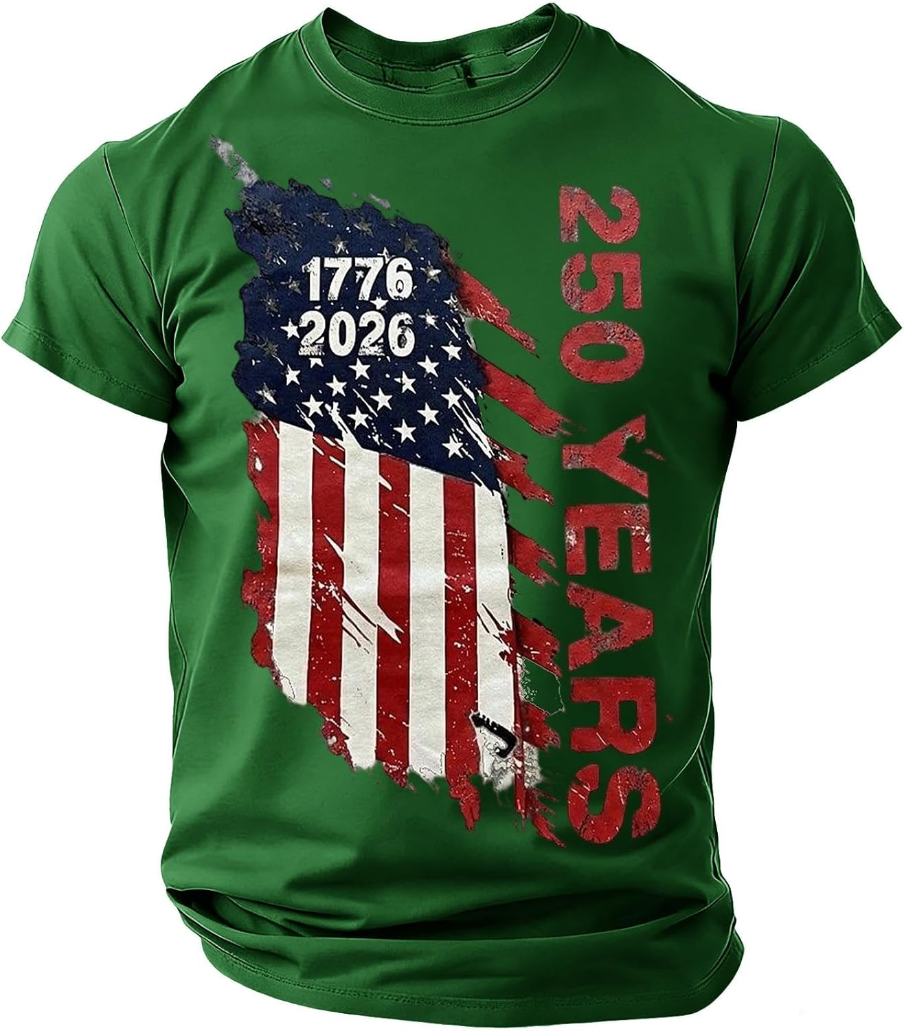 RTRDE Men's 250 Years Independence Day T Shirts Short Sleeve We The People American Flag Print Patriotic Tshirt, S-3XL