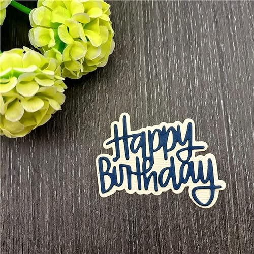 Miniatura 6 de Katutude Troqueles de feliz cumpleaños para hacer tarjetas, troqueles de corte para álbumes de recortes, letras de metal troqueladas en relieve para