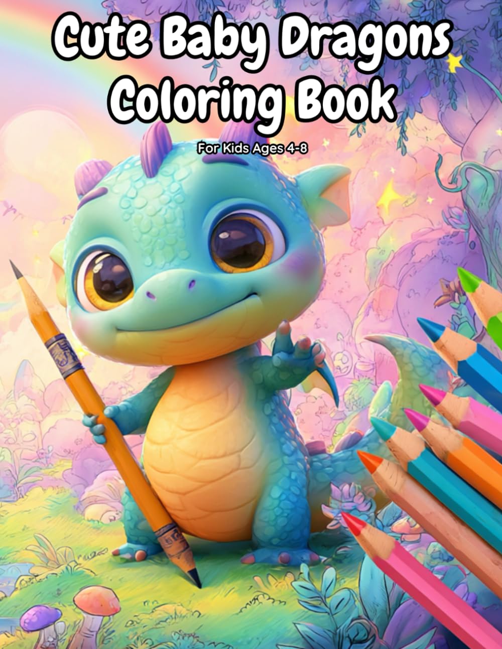 Cute Baby Dragons Coloring Book: 50 Fun, Easy, and Adorable Pages for Kids Ages 4-8 | A Magical Adventure with Funny Dragons, Fantasy Scenes, and Creative Play