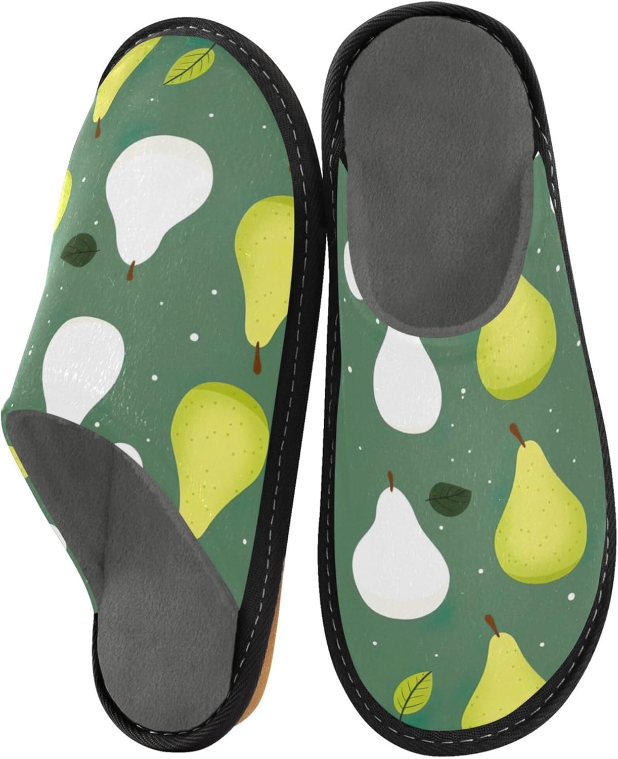 Pear Fruit House Slippers – Cozy Fuzzy Slippers for Guests, Washable & Disposable, Perfect for Shoeless Home, Spa & Hotel Use A112306