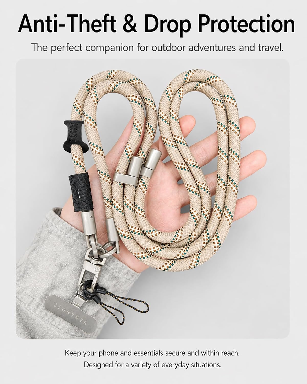 Phone Lanyard, Adjustable Cell Phone Lanyard Crossbody, Anti Theft Phone Strap Neck Lanyard for iPhone Android