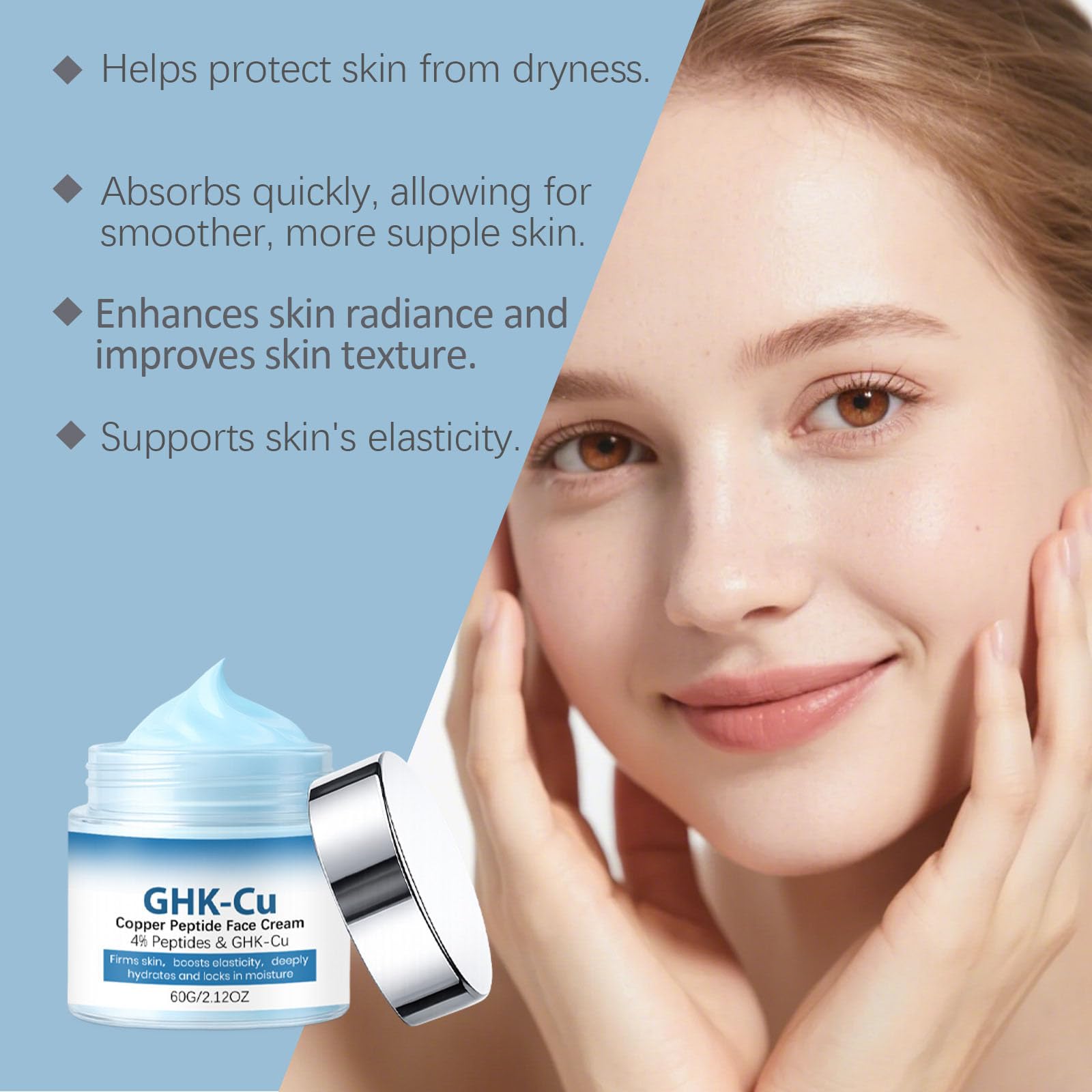 ghk-cu peptide face cream Amazon.com: GHK-Cu Copper Peptide Face Cream, Deep Hydrating Moisturizer,  Fast Absorbing, Nourishes Dry Skin, Boosts Firmness & Radiance, Natural  Care for Dry, Mature & Sensitive Skin, Face & Body, 2.21 oz :