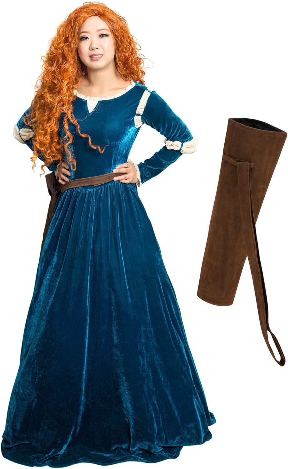 DAZCOS US Size Adult Princess Cosplay Costume Renaissance Medieval Dress with Quiver for Christmas