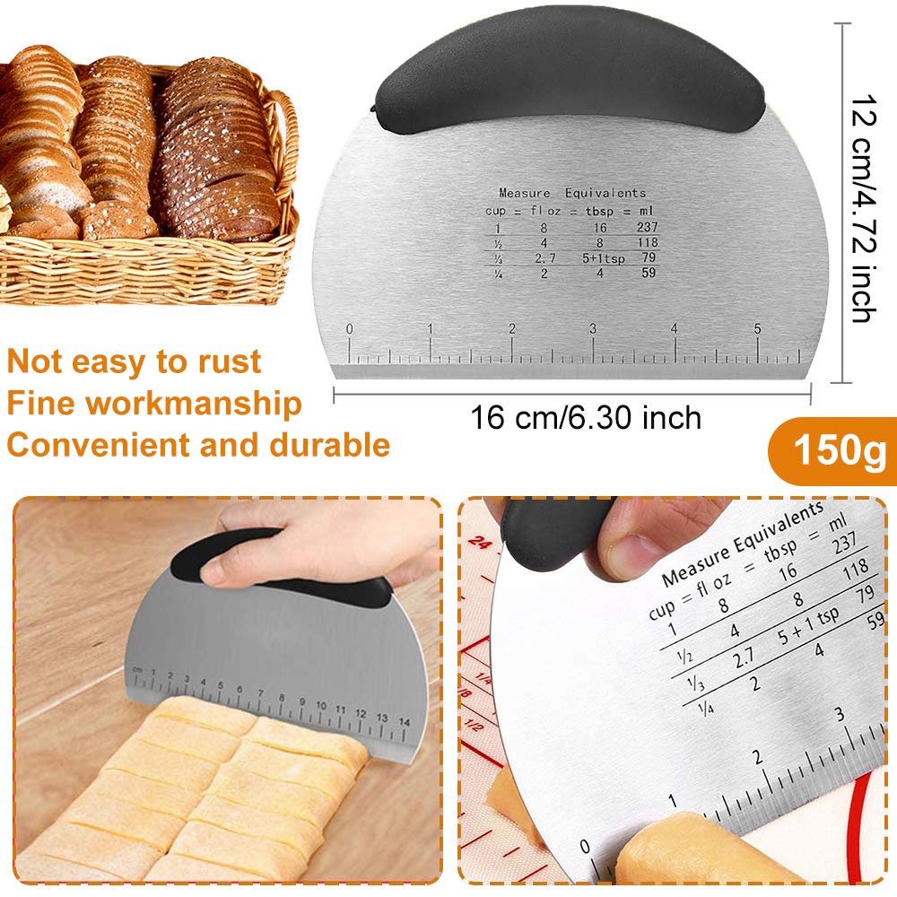 LEHRMANN Teigschaber Aus Edelstahl, 12 Cm – Mit Griff, Ideal Zum Teilen, Schaben & Portionieren Von Teig