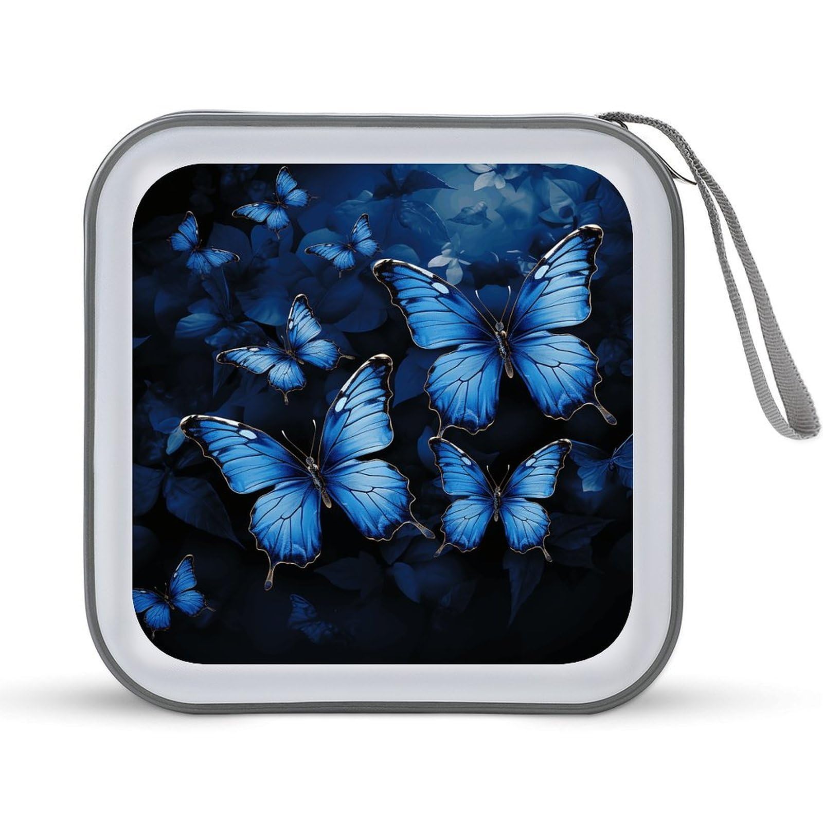 Funda para CD azul oscuro de plástico duro con capacidad para 40 discos