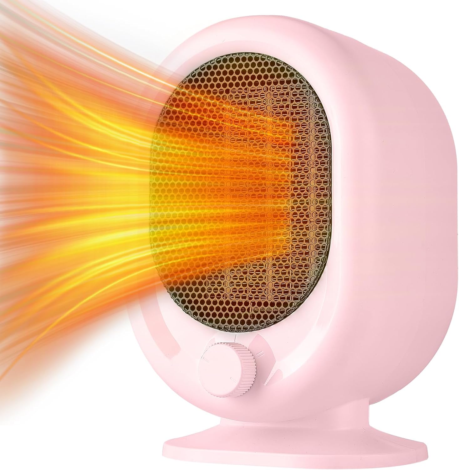 Mini Space Heater,1500W Small Desk Heater,2 Gears Adjustable,PTC Ceramic Heating,Tip-over & Overheat Protection,Fast Heating and Super Quiet Pink