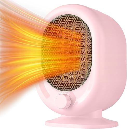 Miniatura 7 de Mini calentador de espacio, calentador de escritorio pequeño de 1500 W, 2 engranajes ajustables, calefacción de cerámica PTC, protección contra