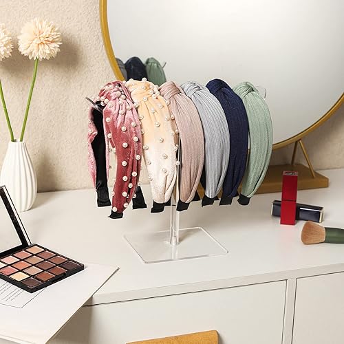 Miniatura 4 de LOVNFC Soporte para la diadema, organizador de accesorios para el cabello, banda de pelo transparente de acrílico para el cabello, soporte de