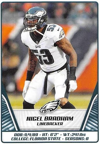 2019 NFL Football Panini Album Sticker #333 Nigel Dradham Philadelphia Eagles (2 inches Wide X 2 1/4 Inch Tall Individual Album Sticker)