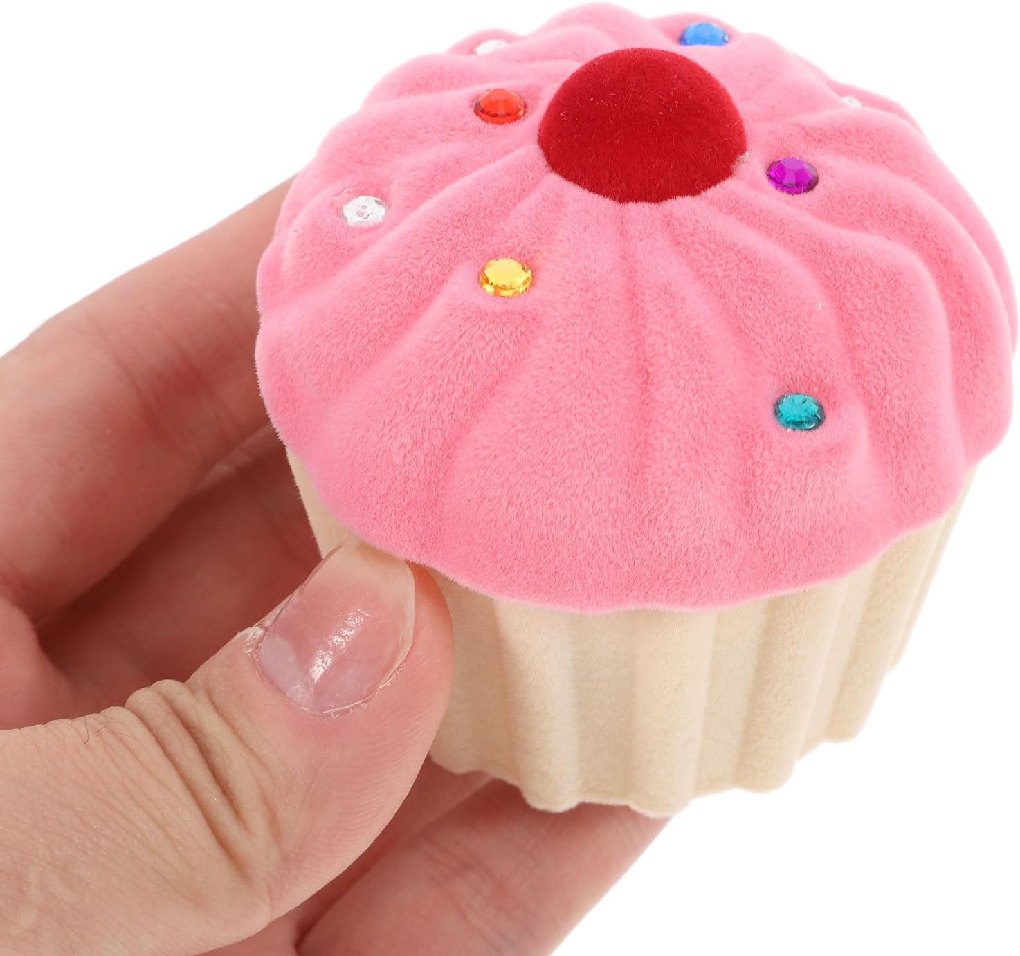 Cake Cup Shape Mini Ring Storage Box Jewelry Case Organizer image 3