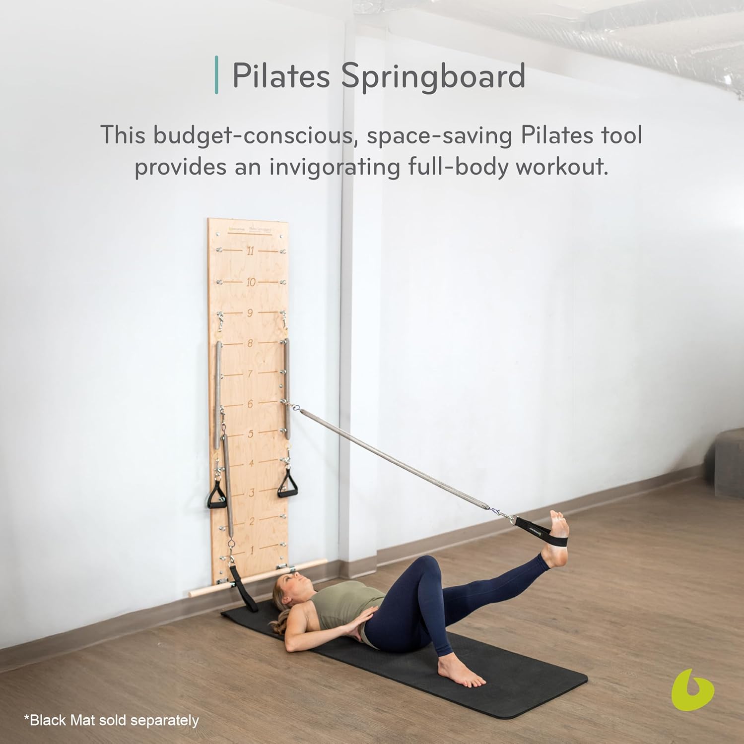 Balanced Body Pilates Springboard, Wall Mounted Pilates Workout Equipment for Home Gym or Studio Use, Pilates Exercise Equipment with Resistance Springs
