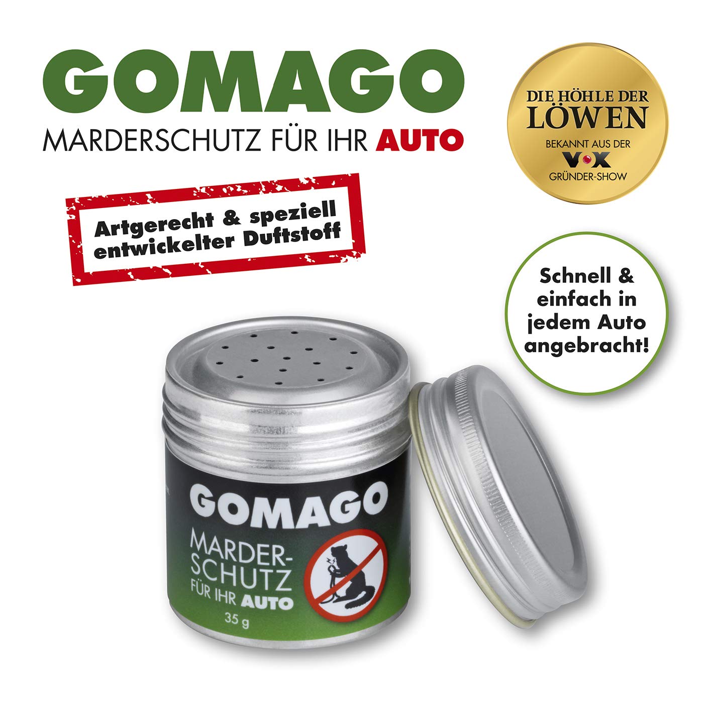 GOMAGO Set di 2 protezioni per martore per la vostra auto | Affidabile e semplice indebolimento delle martore grazie al profumo | Alternativa al repellente per martore, spray per martore, ultrasuoni
