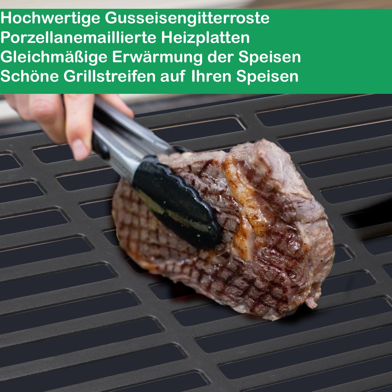 WELL GRILL Części zamienne do serii Weber Genesis II/LX 400, Genesis II E/S 410 440 435 415 (nowsze 2017), 66033 Flavorizer Bars & Płyty grzewcze do płyt grzewczych i 66097 żeliwne ruszty grillowe