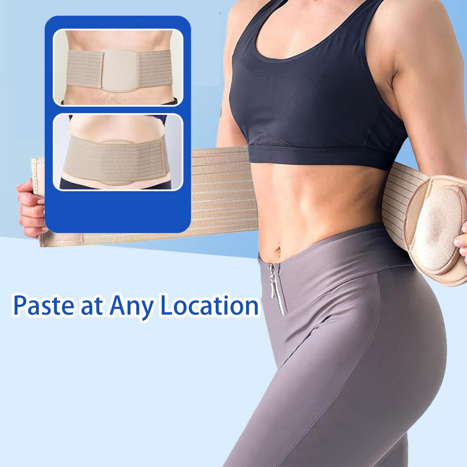 Cintura Ernia Ombelicale per Uomo e Donna, Fascia Ernia Ombelicale Regolabile per Donna Addominale con Cuscinetto di Compressione per Alleviare Il Dolore(Large)