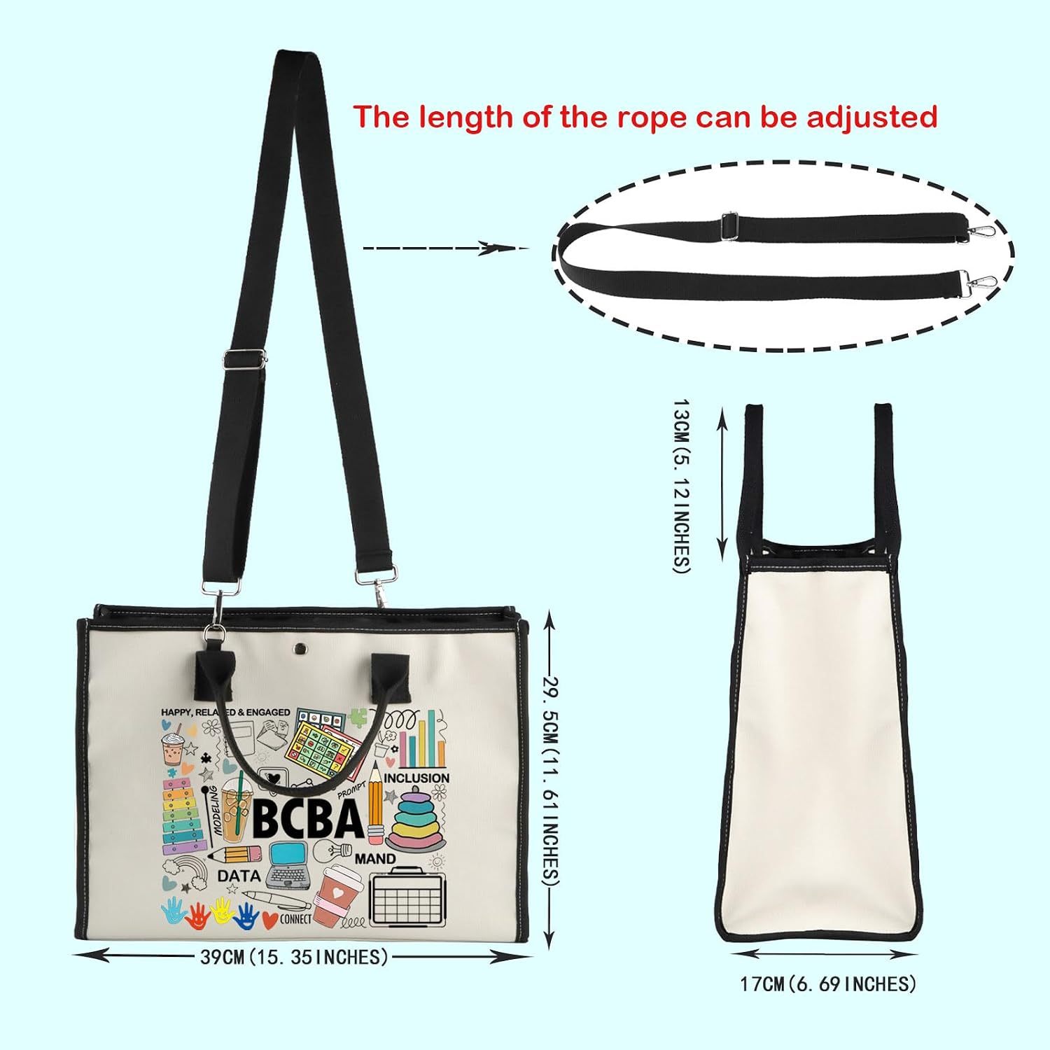 PWHAOO Board Certified Behavior Analyst Tote Bag Behavior Analyst Tote Bag BCBA Therapist Gift