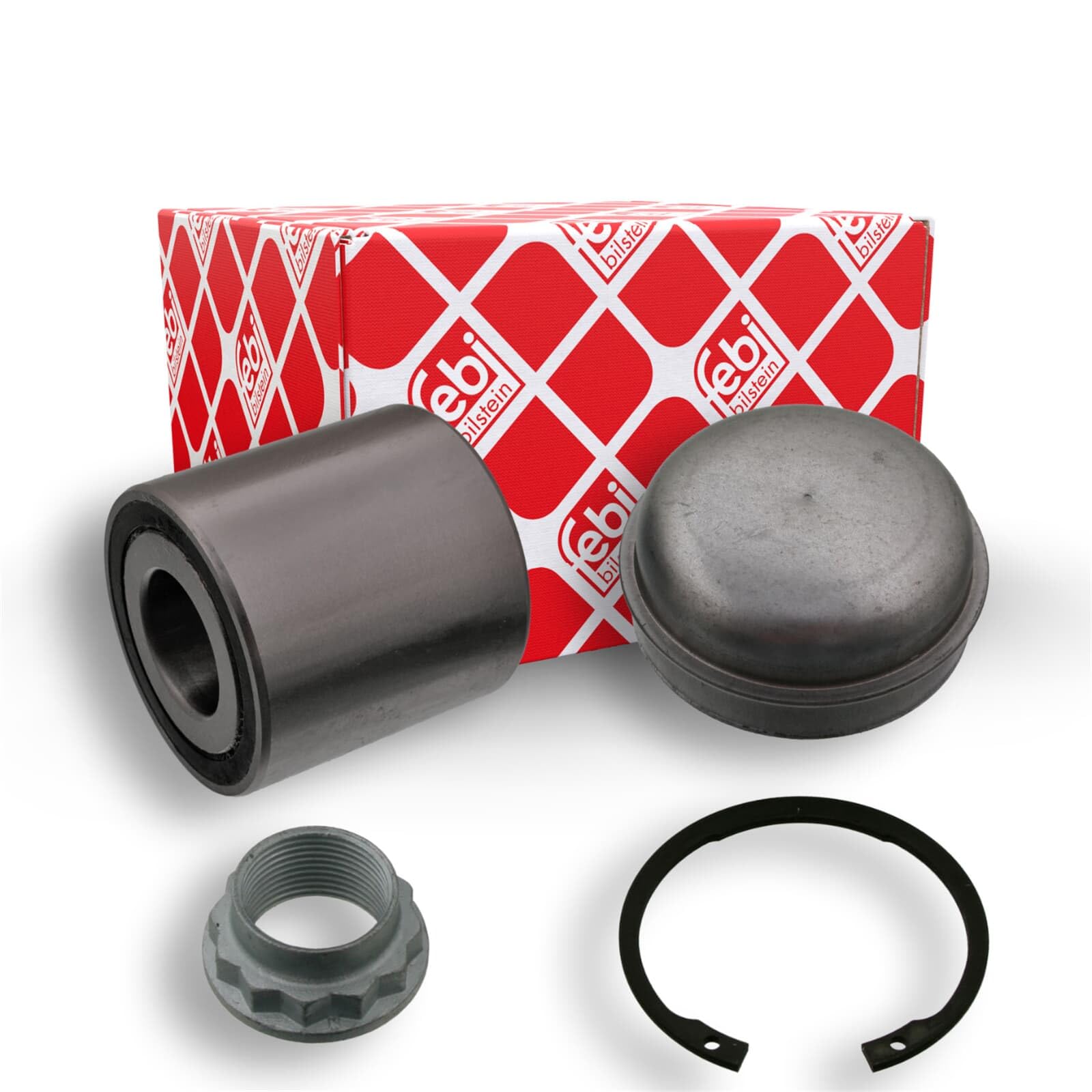 febi bilstein 21847 Wheel Bearing Kit with axle nut, circlip and dust cap, pack of one