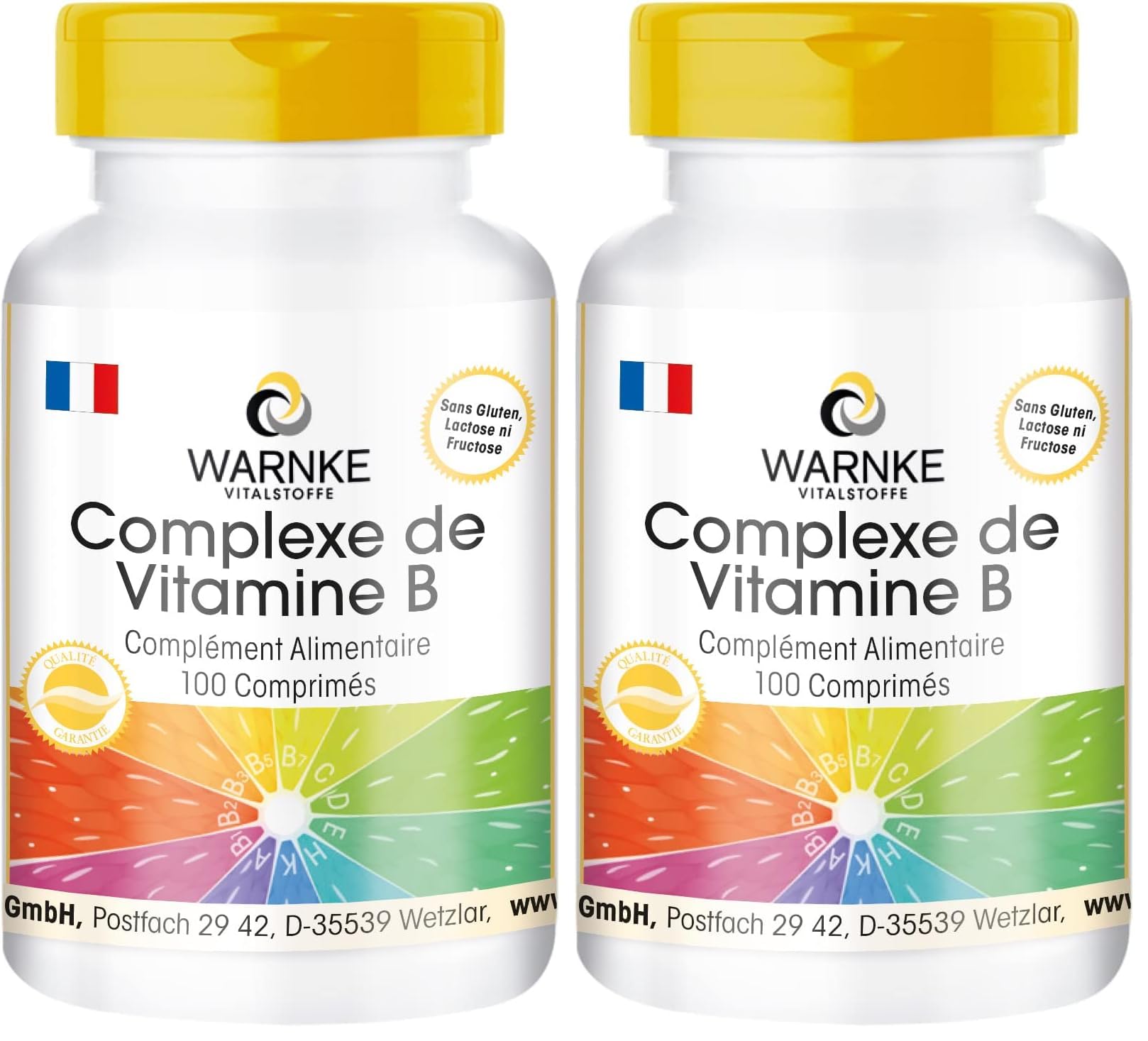 Complexe de vitamine B dosage élevé Warnke Vitalstoffe - 100 comprimés vegan - 15