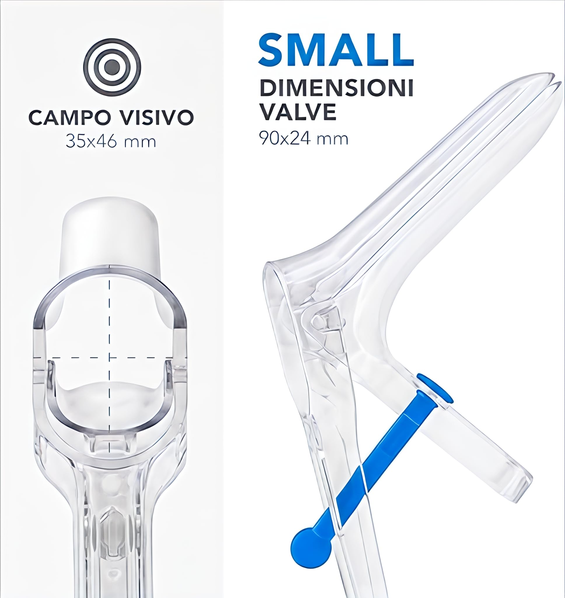 SPÉCULUM VAGINAL À USAGE UNIQUE, MODÈLE À PIVOT CENTRAL (XS- PETITE) CONF. 100 PIÈCES