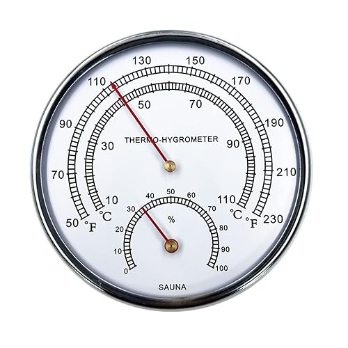 Sauna Fahrenheit Termómetro higrómetro Dial interior higrotermógrafo herramienta de medición de temperatura apto para habitación de sauna de hotel